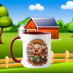 Cute Land gris älskare lägger till monogram Mugg