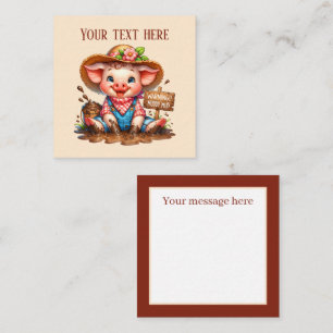 Cute Land gris älskare lägger till text Anteckningskort