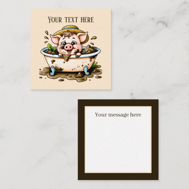 Cute Land gris älskare lägger till text nr Anteckningskort (Fram/baksida)