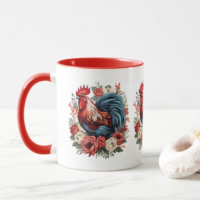 Cute Land-kyckling älskare Mugg (Med munk)