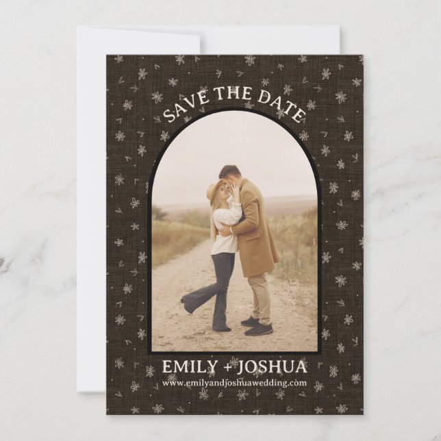 Cute Land Modern Blommigt - platt spara datumkorte Spara Datumet (Framsida)