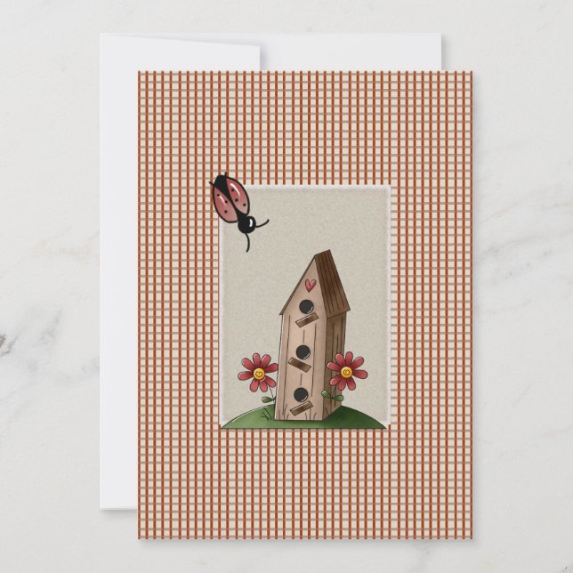 Cute Land Red Gingham Checks Baby Shower Inbjudningar (Framsida)