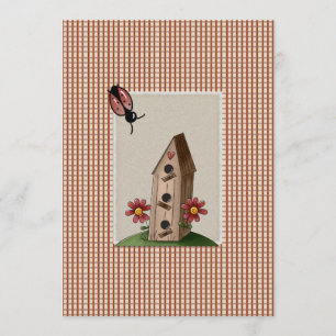 Cute Land Red Gingham Checks Baby Shower Inbjudningar