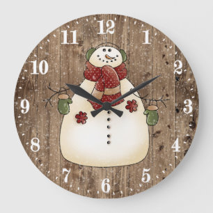 Cute Land snögubbe-Helgdag-dekaler Stor Klocka