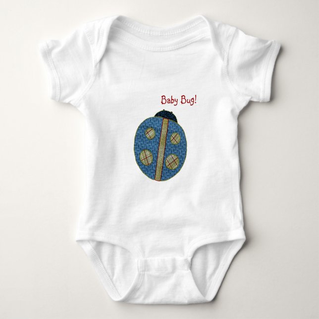 Cute Land Stil Blue Ladybug Baby Kryp Tee (Framsida)