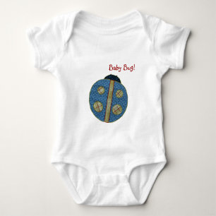 Cute Land Stil Blue Ladybug Baby Kryp Tee Shirt