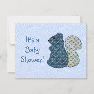 Cute Land Stil Blue Squirrel Baby Shower Inbjudningar