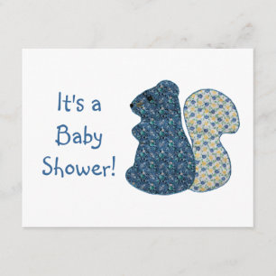 Cute Land Stil Blue Squirrel Baby Shower Inbjudningar