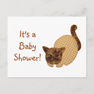 Cute Land Stil Gult Katt babyskor Inbjudningar