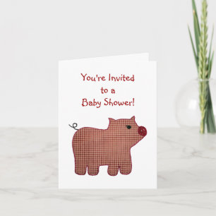 Cute Land Stil Rosa Play Gris Baby Shower Inbjudan