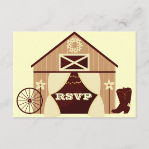 Cute Land Westernt Cowboykort Bröllop OSA Kort