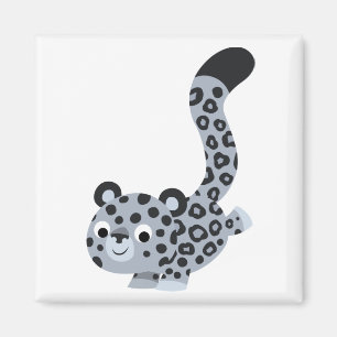 Cute Landing Snö Leopard Magnet