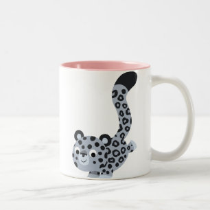 Cute Landing Tecknad Snö Leopard Mugg