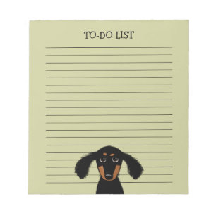 Cute Långhårig Dachshund Puppy Wiener-Hund Längt Anteckningsblock