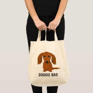Cute Långhårig Red Dachshund Wiener Hund älskare Tygkasse