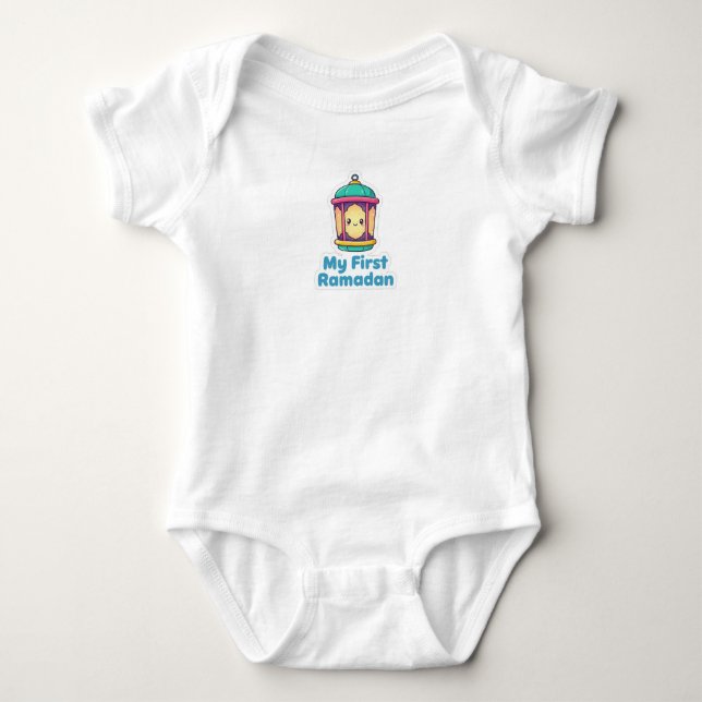 Cute Lantern My First Ramadan Baby Bodysuit T Shirt (Framsida)