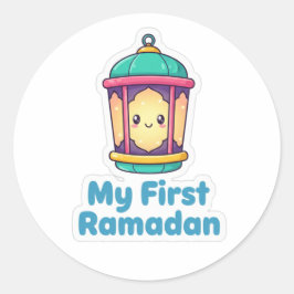 Cute Lantern My First Ramadan Kids Sticker Runt Klistermärke