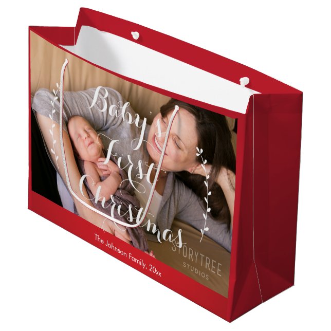 Cute Large Red Baby Första julgåsen i påsar (Framsidan Vinklad)