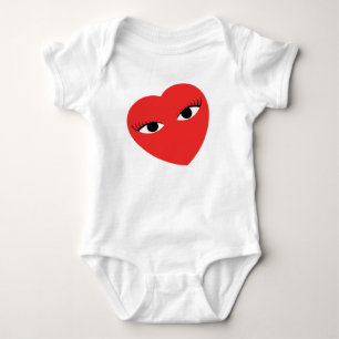 Cute Larred Heart med Öga på vitt T Shirt