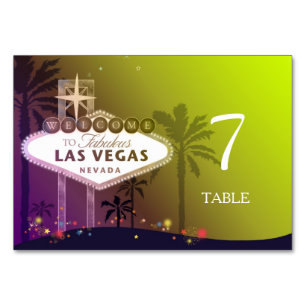 Cute Las Vegas Bröllop Bordsnummer