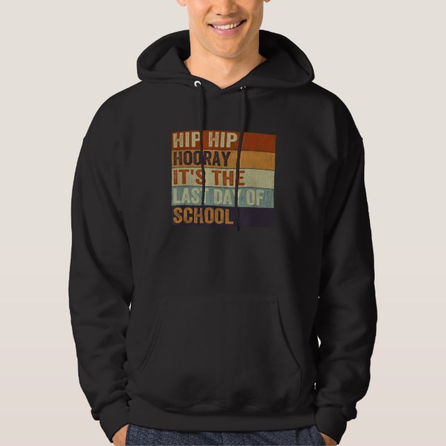 Cute Last Day Of School For Kids Boys Teacher Vint Hoodie (Framsida)