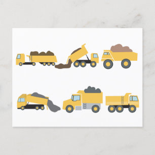 Cute Lastbil Construction Lastbilar Helg Vykort