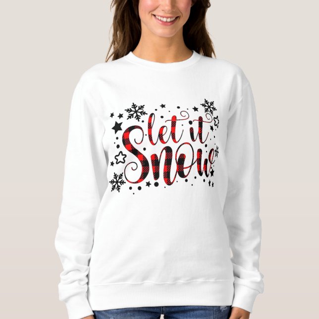 Cute Låt det snöa jul Helgdag Flanals Flakes T Shirt (Framsida)
