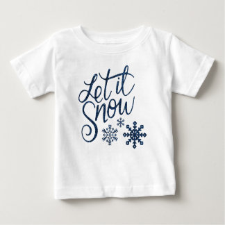 Cute Låt det snöa jul med Blå Snöflingor T Shirt