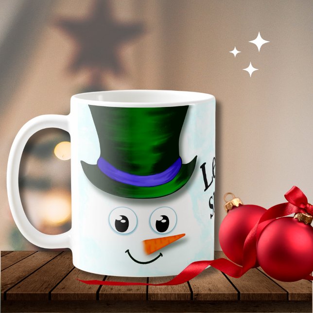 Cute Låt det snöa jul Snögubbe Kaffemugg (Skapare uppladdad)