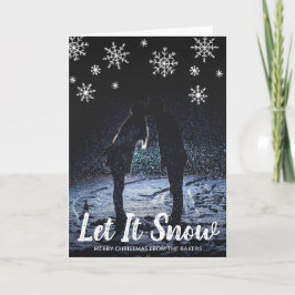 Cute Låt det snöa Snöflingor Fotojul - jul Helgkort