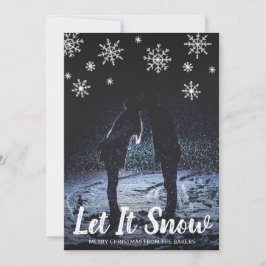 Cute Låt det snöa Snöflingor Fotojul - jul Julkort