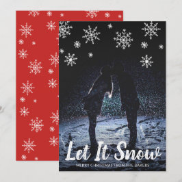 Cute Låt det snöa Snöflingor Fotojul - jul Julkort