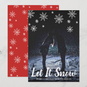 Cute Låt det snöa Snöflingor Fotojul - jul Julkort