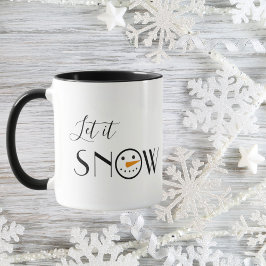 Cute Låt det snöa Snögubbe Modern Mugg