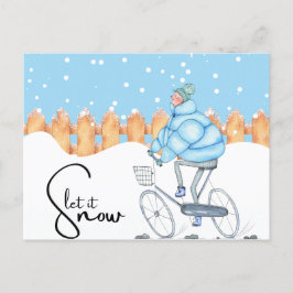 Cute Låt det snöa Winter Vykort