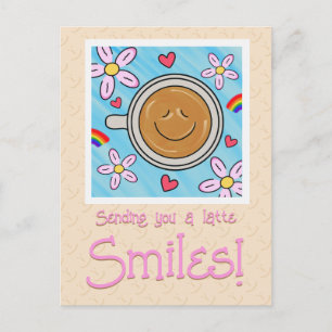 Cute Latte Smiles att tänka på dig Vykort