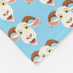 Cute Laughat Goat Tecknad Blue Fleecefilt