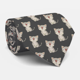 Cute Laughcat on Grått Slips