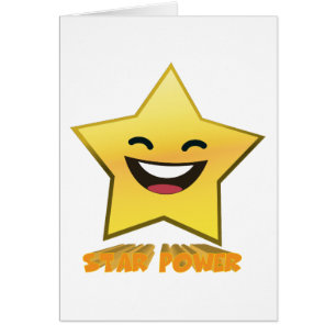 Cute Laughing Smiling Star Power Hälsningskort