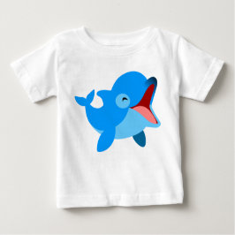 Cute Laughing Tecknad Dolphin Baby T-Shirt