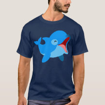 Cute Laughing Tecknad Dolphin T-Shirt