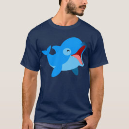 Cute Laughing Tecknad Dolphin T-Shirt