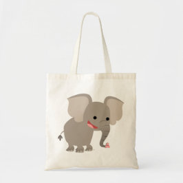 Cute Laughing Tecknad Elephant Bag Tygkasse