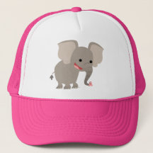Cute Laughing Tecknad Elephant Hat
