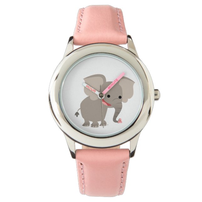 Cute Laughing Tecknad Elephant Watch Armbandsur (Framsida)