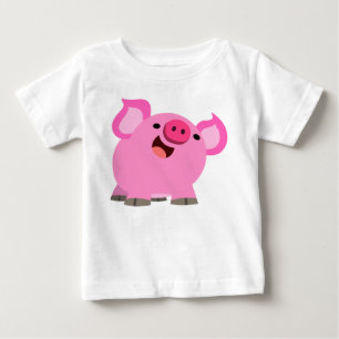 Cute Laughing Tecknad Gris Baby T-Shirt