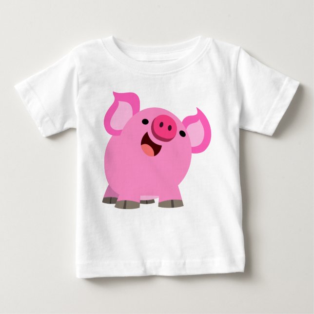 Cute Laughing Tecknad Gris Baby T-Shirt (Framsida)