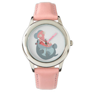 Cute Laughing Tecknad Hippo Watch Armbandsur