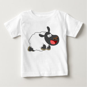 Cute Laughing Tecknad Sheep Baby T-Shirt