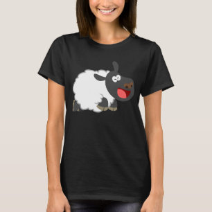Cute Laughing Tecknad Sheep Women T-Shirt